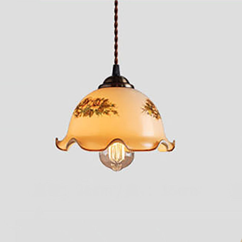 Hailie Modern Flower Metal/Glass Pendant Light Study/Living Room