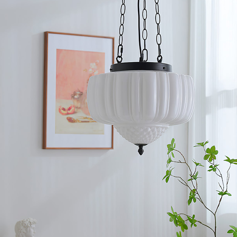 Hailie Modern Minimalist Metal Glass Pendant Light Dining Room