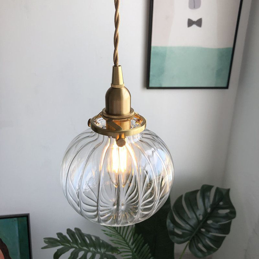 Hailie Retro Oval Glass Metal Pendant Light