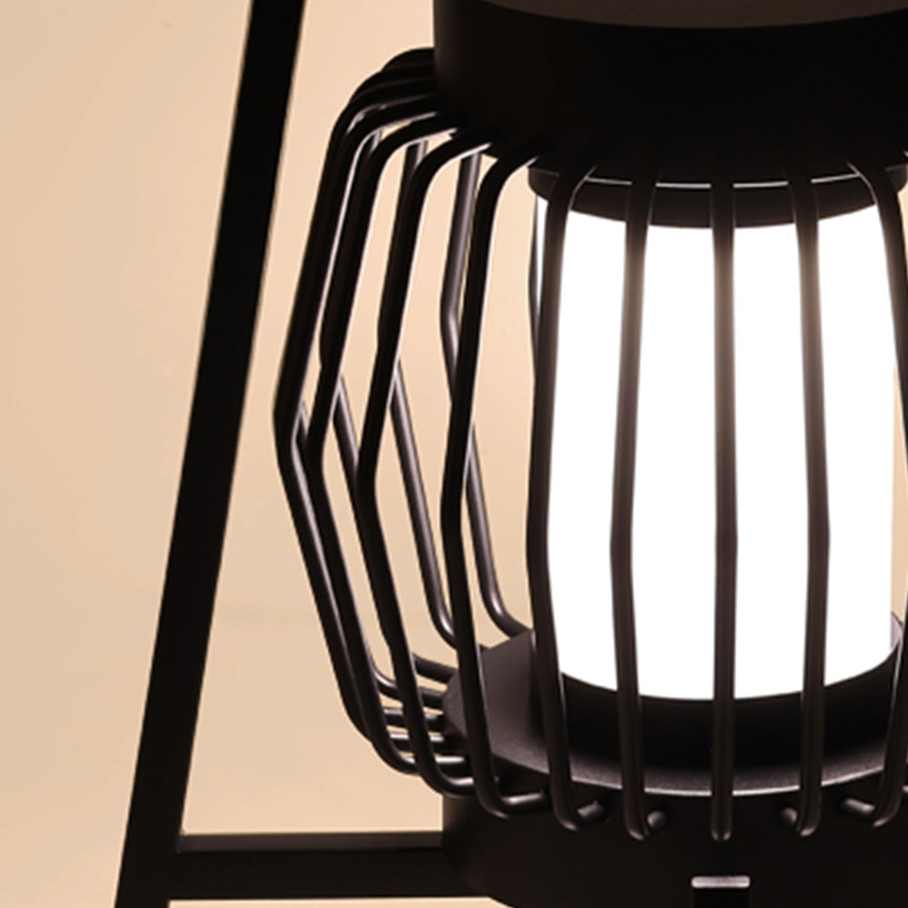 Orr Nordic Lantern Solar Powered Outdoor Floor Lamp, Black