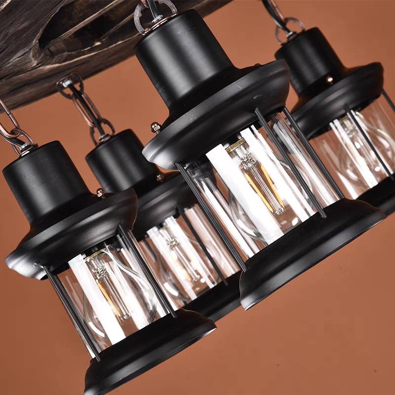 Austin Vintage Wood/Metal Pendant Light Dining Room