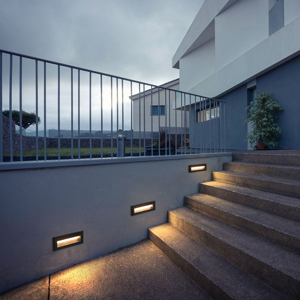 Orr Modern Metal Rectangular Outdoor Deck/Step Light, Black