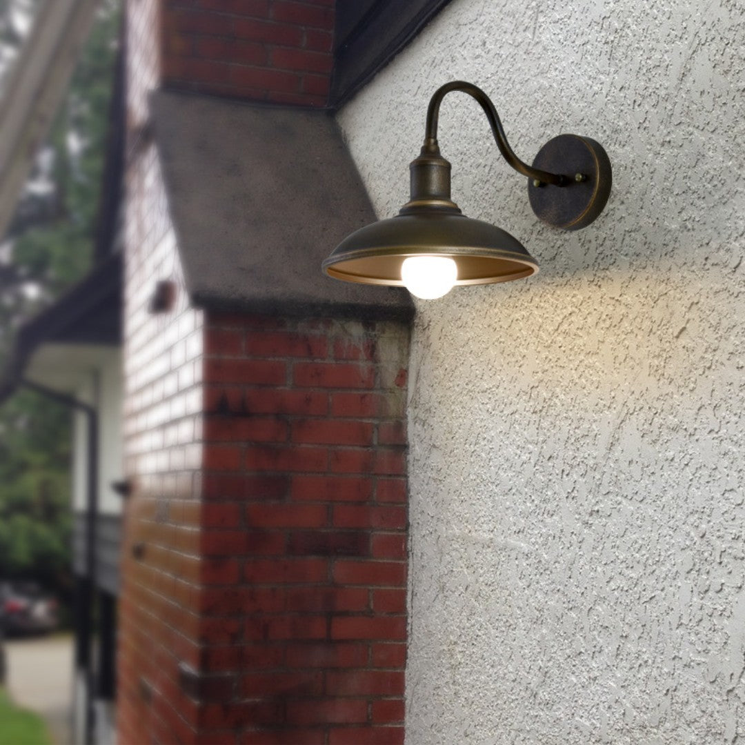 Alessio Rustic Bowl Metal Wall Lamp, Bronze/Silver Bronze