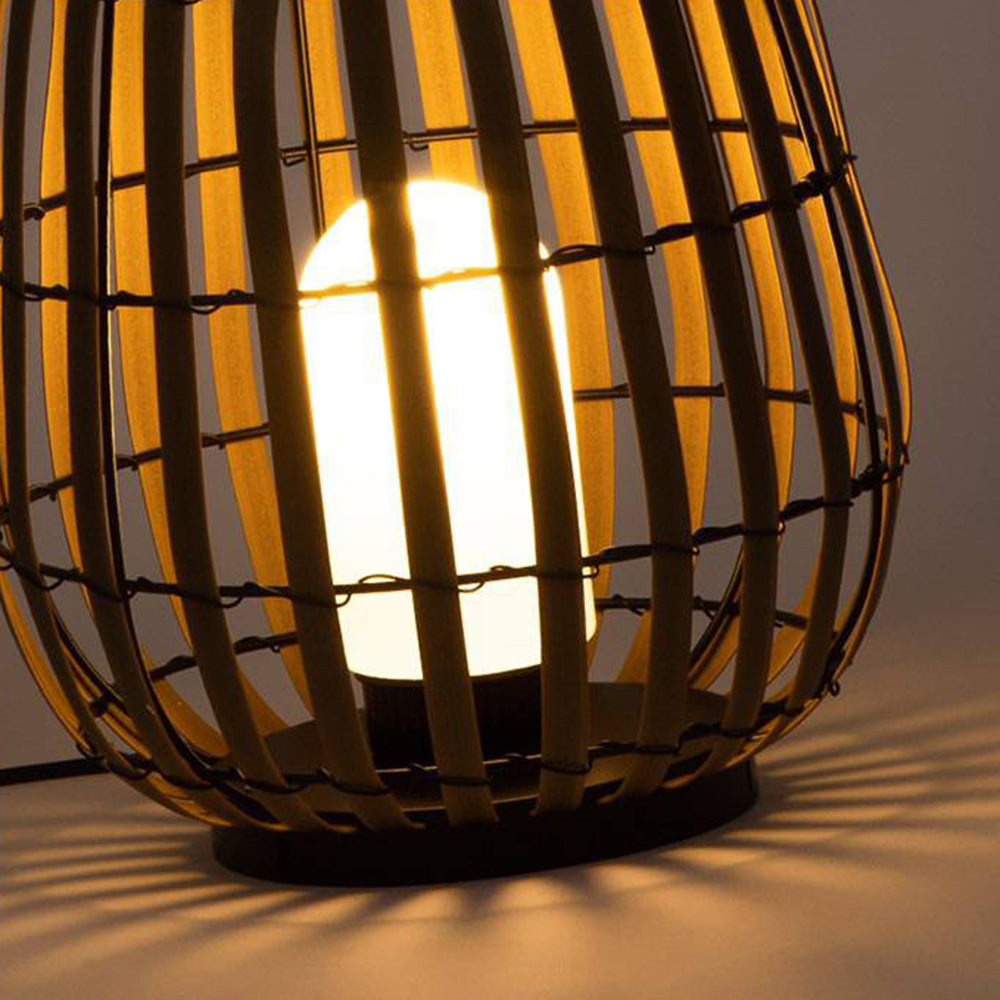 Muto Retro Lantern Solar/Rechargeable Outdoor Floor Lamp, Brown