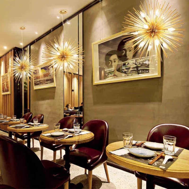 Colon Modern LED Chandelier Gold Metal Dining/Living Room/Bedroom