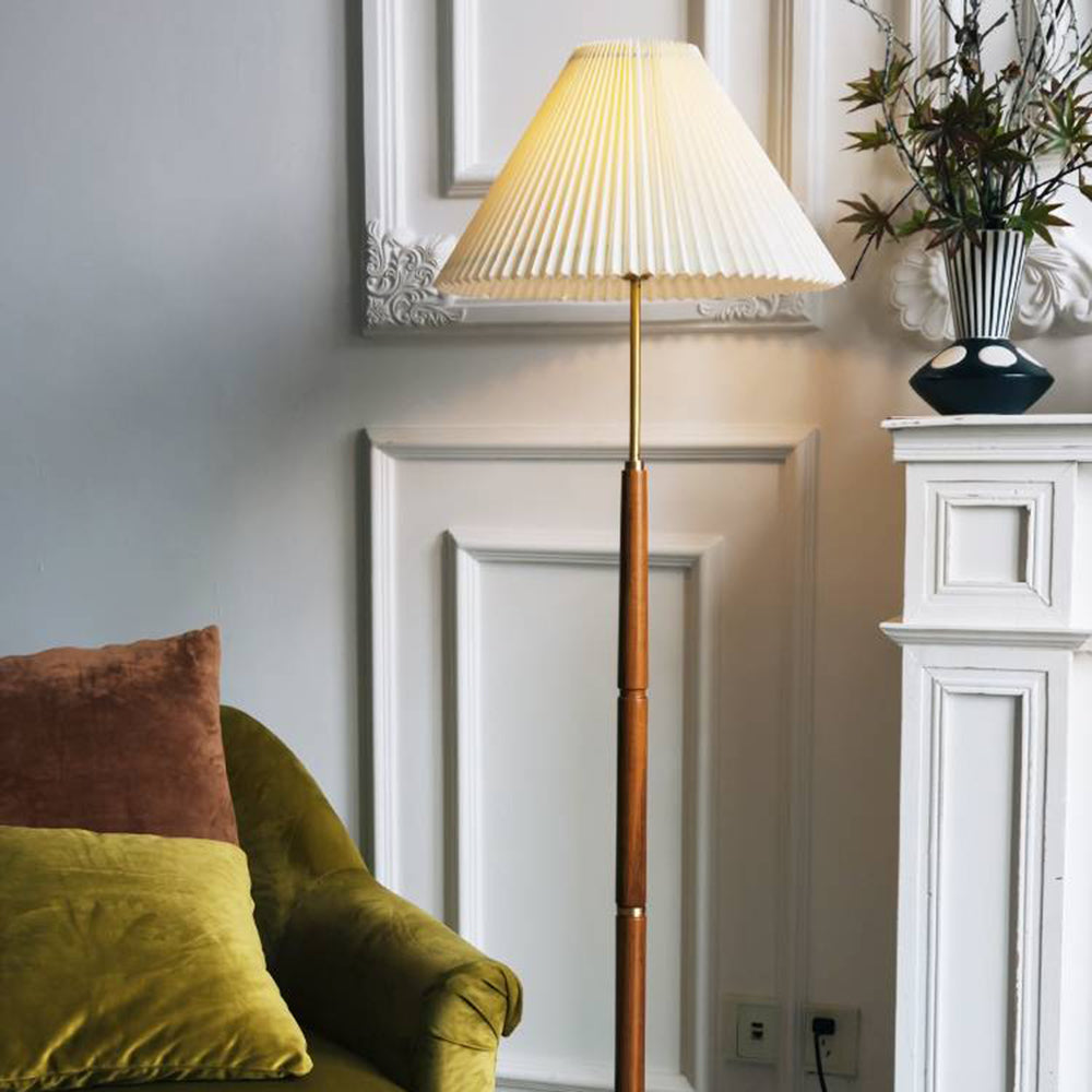 Ozawa Simple Walnut/Metal/Fabric, Table/Floor Lamp, Living Room
