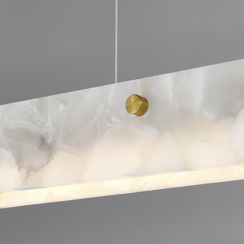 Edge Modern LED Pendant Light White Marble Dining Room/Bar