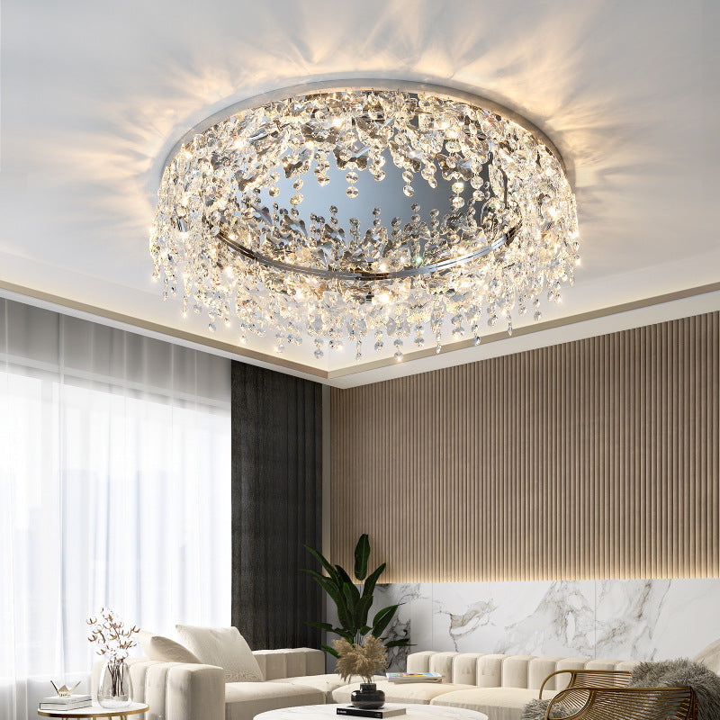Kristy Modern Flush Mount Ceiling Light Light Metal/Crystal Living Room