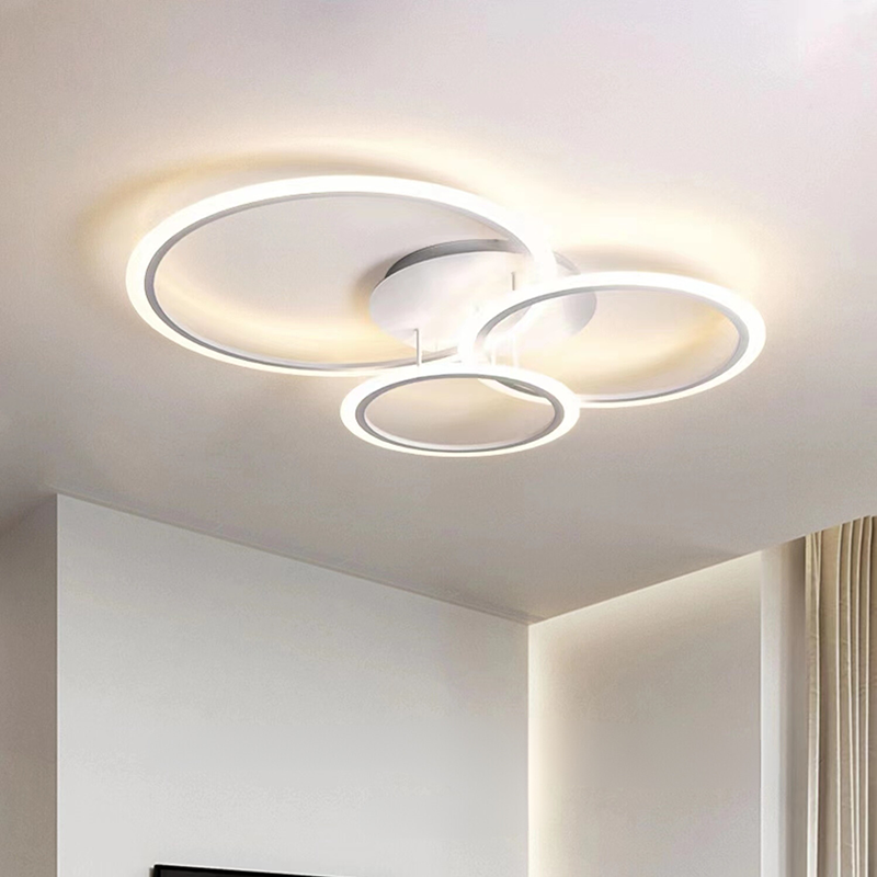 Lacey LED Ceiling Light Circle Ring, Black & White