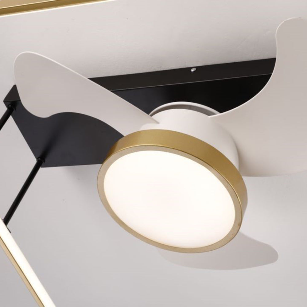Kelley Gold Flush Mount Ceiling Fan with Light, 4 Style, 17.7/24.4/43.3‘’