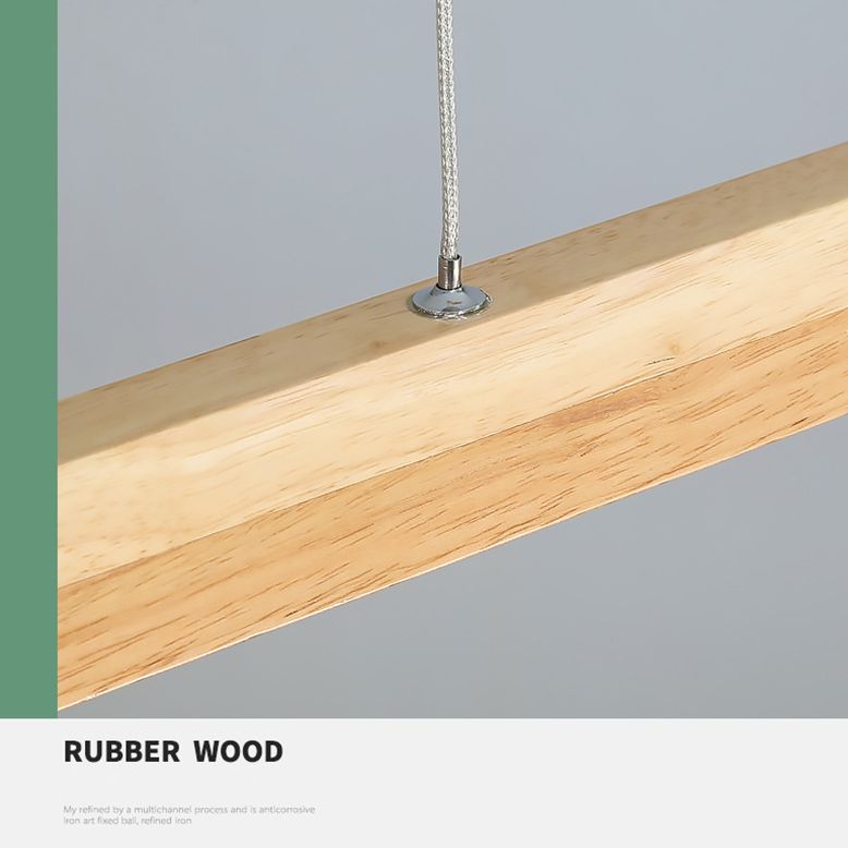 Ozawa Designer Linear Rod Shaped Pendant Light, Wood