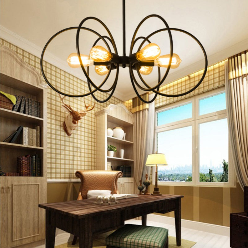 Alessio Industrial LED Chandelier Metal Living Room Bedroom