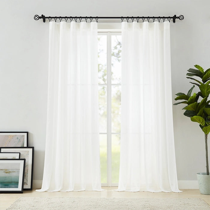 Lumi Drape Pleated Spendex Minimalist Sheer Curtain,Living room