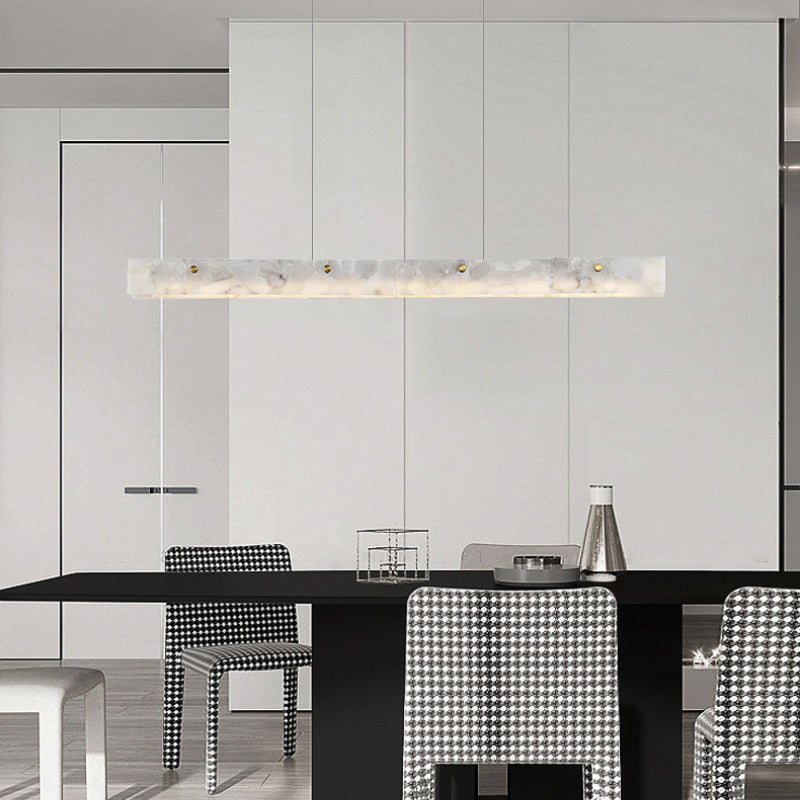 Edge Modern LED Pendant Light White Marble Dining Room/Bar