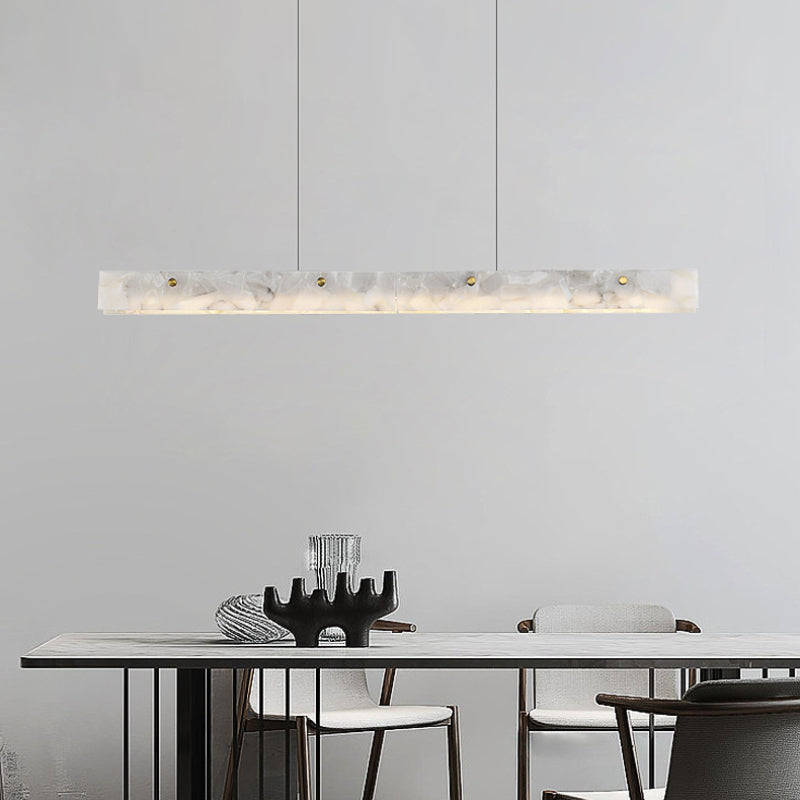 Edge Modern LED Pendant Light White Marble Dining Room/Bar