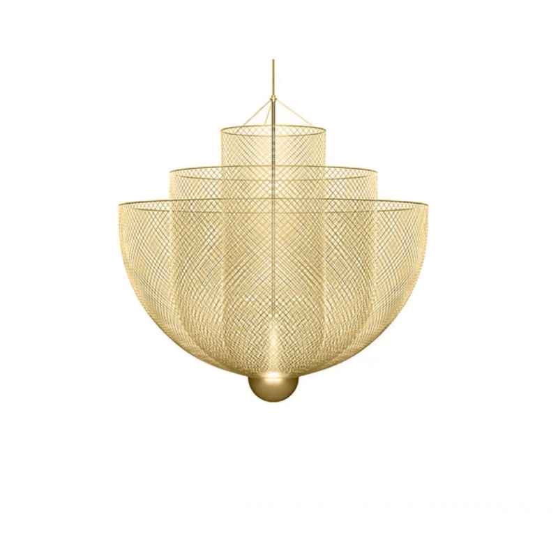 Modern Cylindrical Metal Pendant Light, Gold/Silver, Living Room