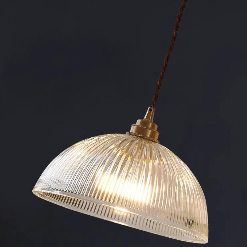 Alessio Simple Bowl Metal/Glass Pendant Light, Dining Room