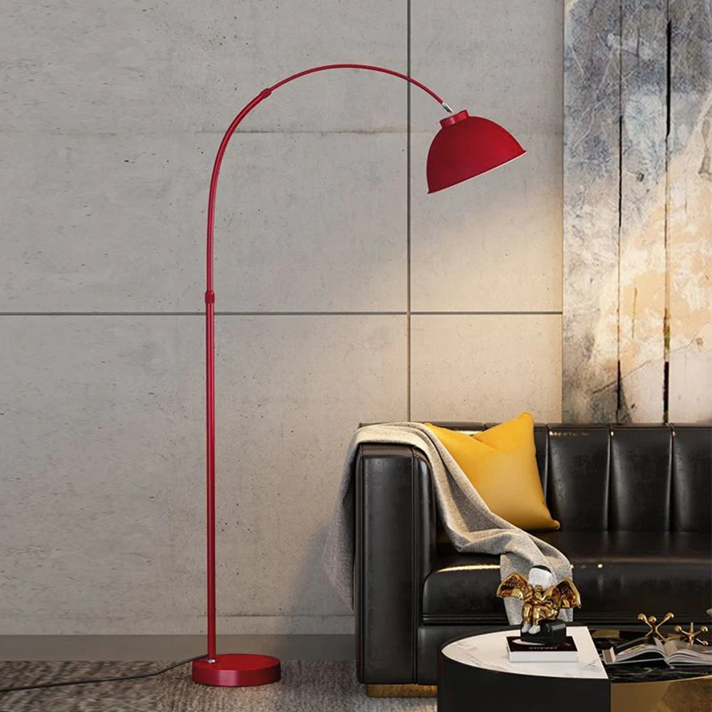 Morandi Modern Arc Metal Floor Lamp, Black/Red/Yellow