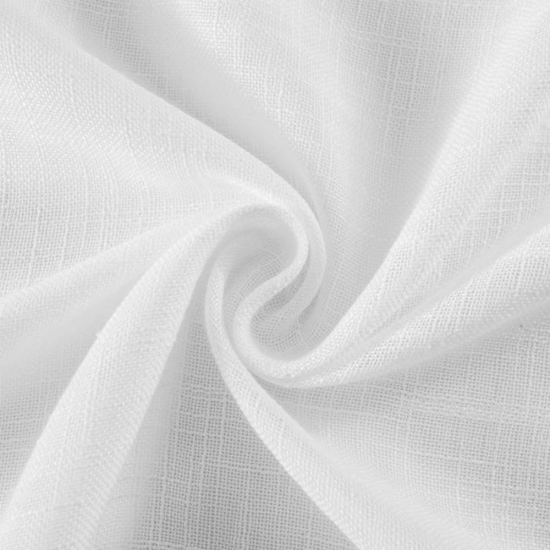 Ela Linen Semi Sheer Curtains Pleated