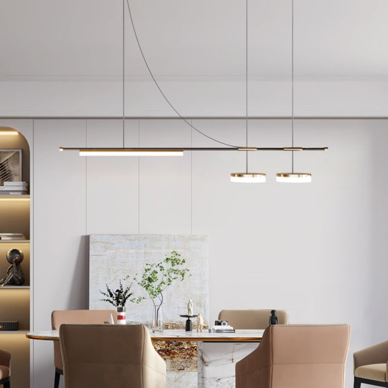 Freja Modern Long LED Pendant Light Metal Dining Room