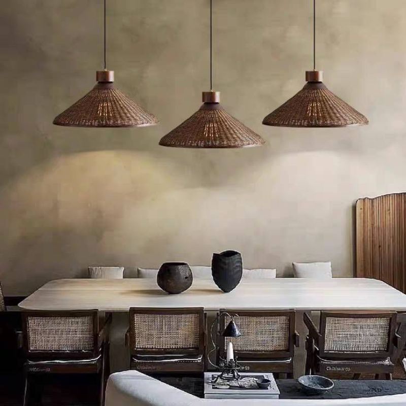 Alessio Retro Design LED Pendant / Ceiling Light Rattan Living Room/Restaurant/Hotel