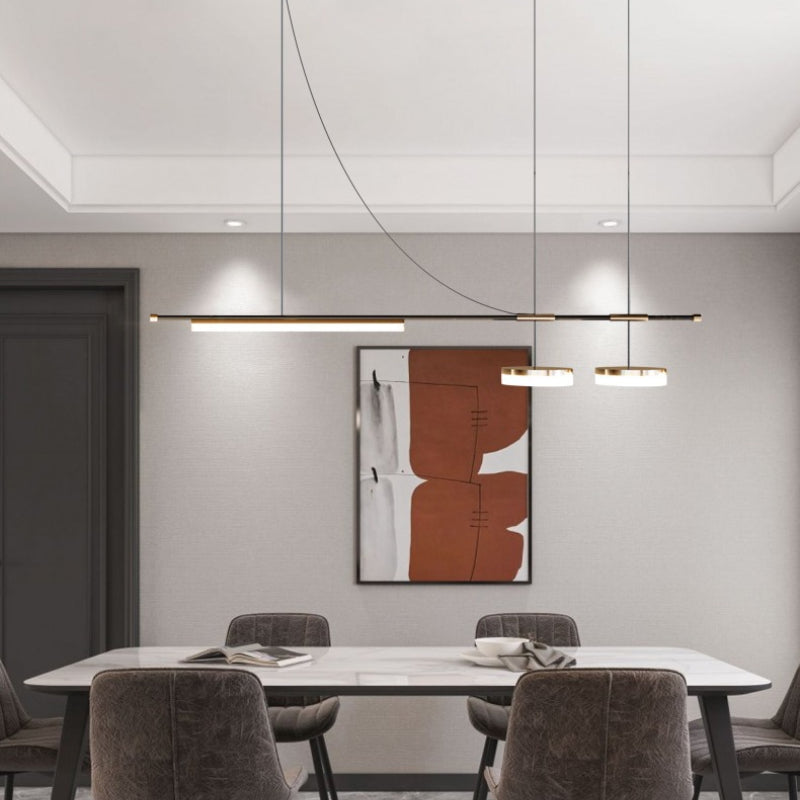 Freja Modern Long LED Pendant Light Metal Dining Room