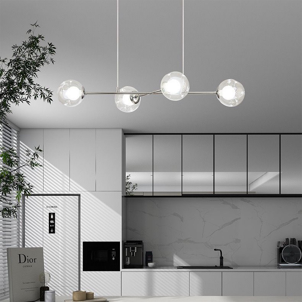Valentina Nordic Bauhaus Chandelier Metal Glass Living Room
