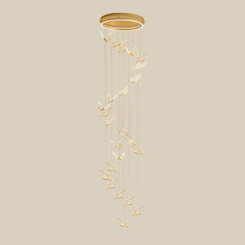 Olivia Pendant Light Butterfly Modern Luxury, Metal/Acrylic, Gold, Corridor