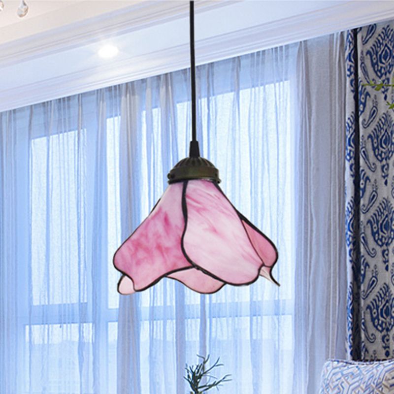 Félicie Flower Stained Glass Pendant Light 1/3 Heads