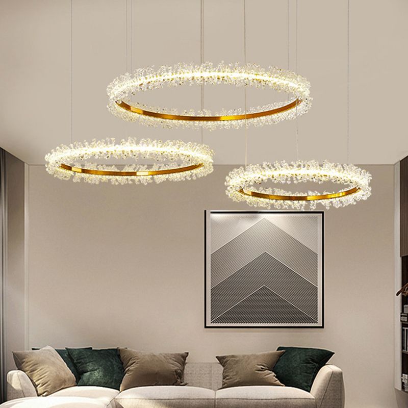 Kristy Pendant Light Ring Flower Luxury Crystal Dining Room