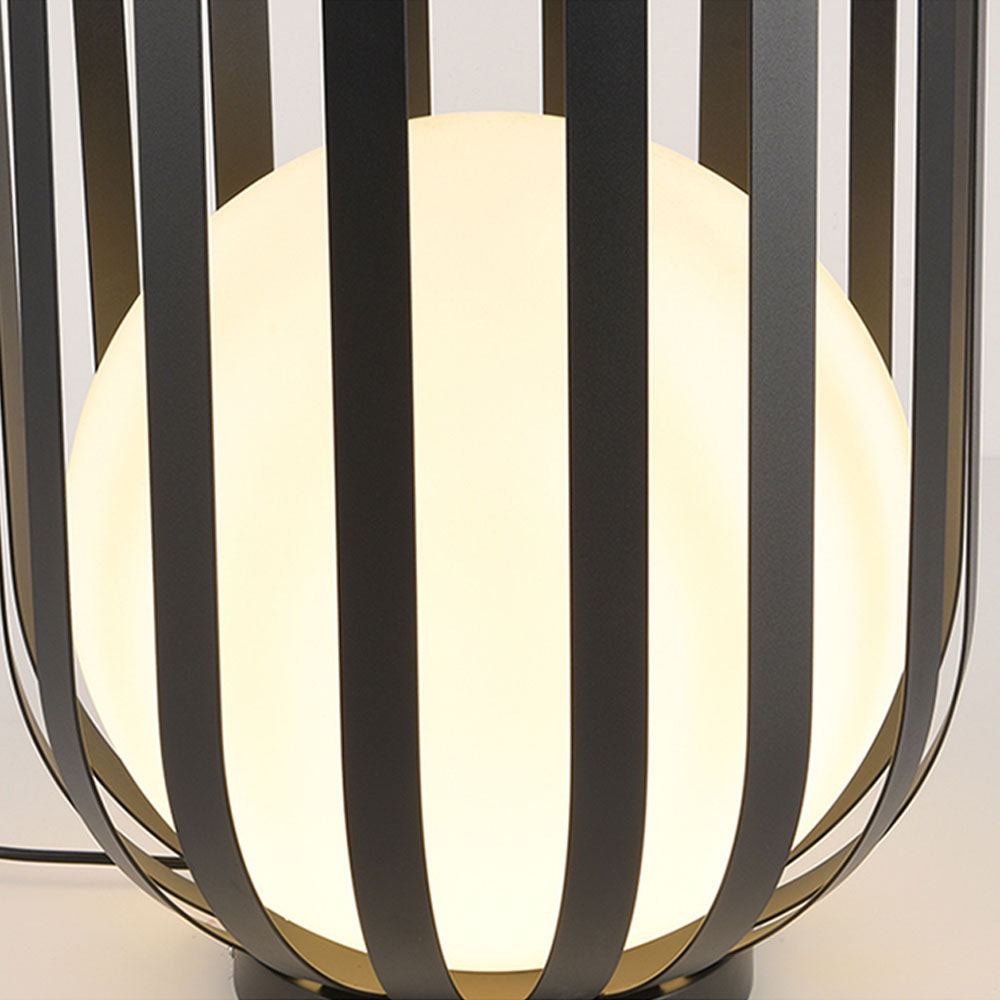 Orr Modern Globe Solar/Rechargeable Outdoor Floor Lamp, Black