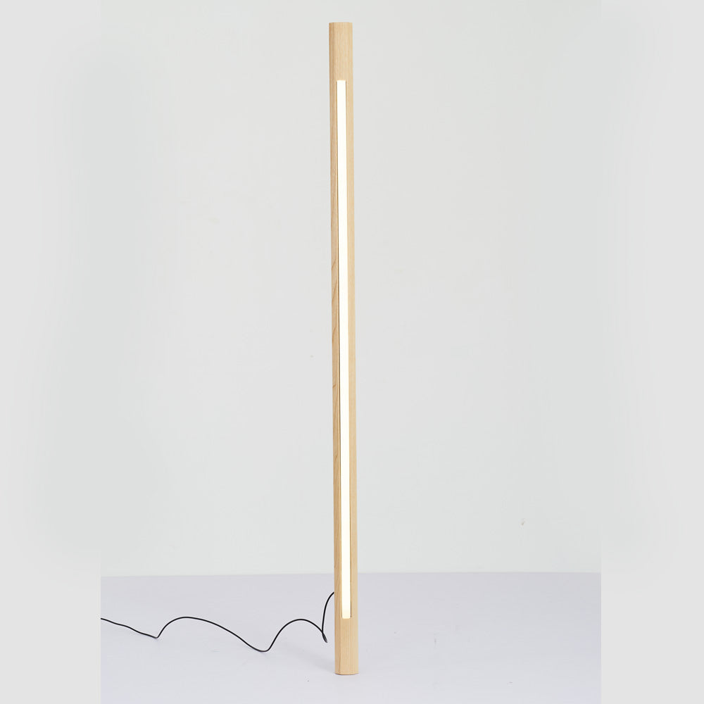 Ozawa Minimalist Linear Floor Lamp, Wood/Acrylic, Living Room
