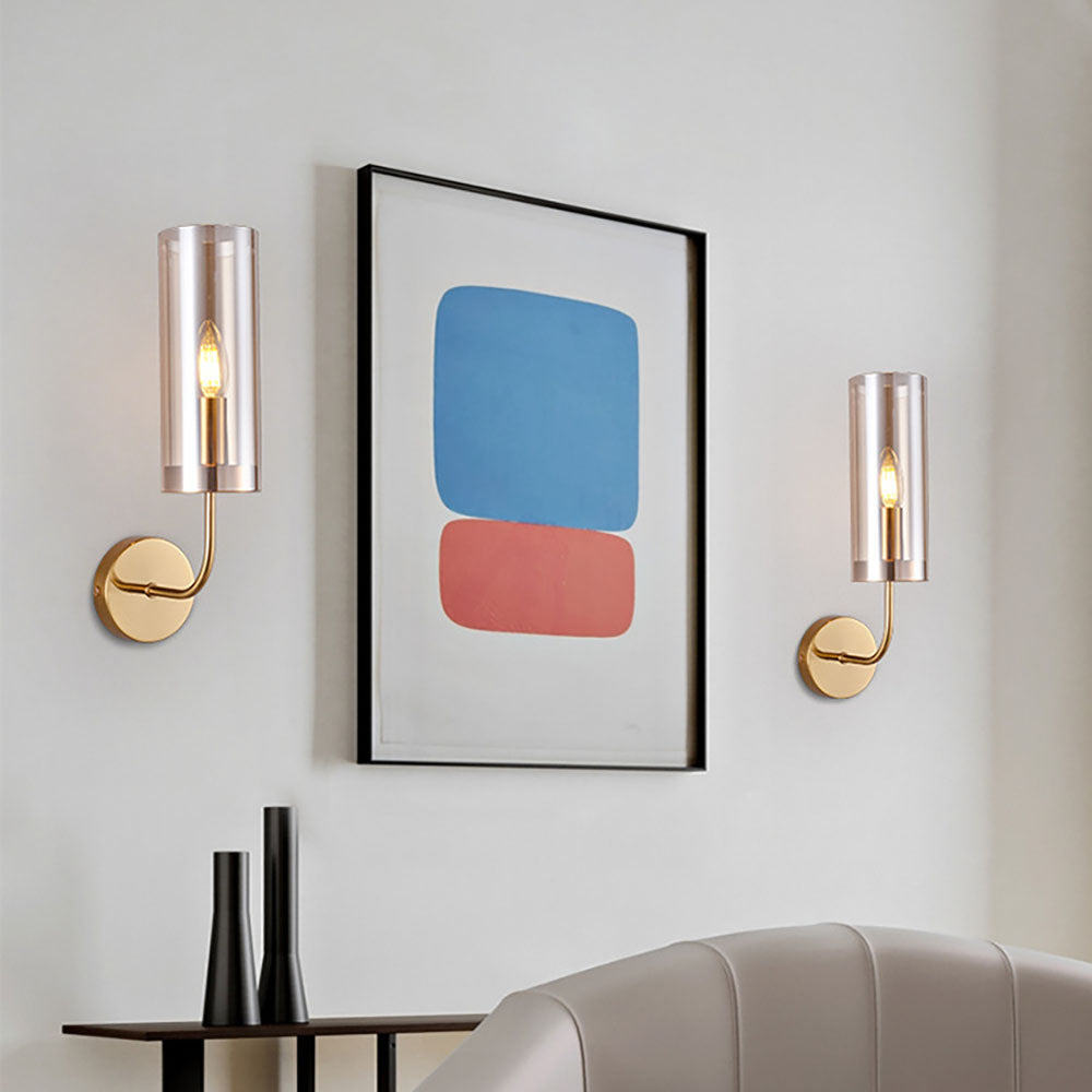 Leigh Nordic Post-Modern Wall Lamp 1/2 Lights Metal/Glass Living Room