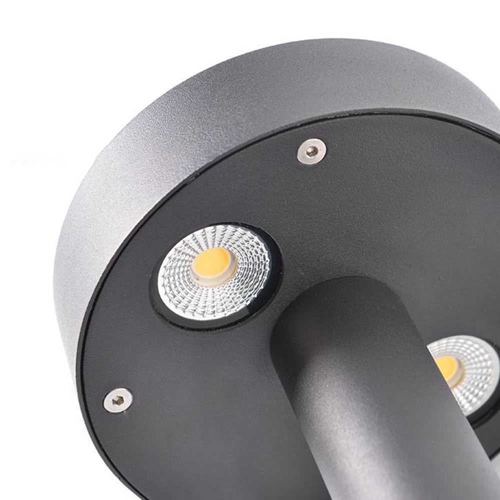 Pena Modern Metal Frisbee Shaped Lampholder Outdoor Path Light, Black