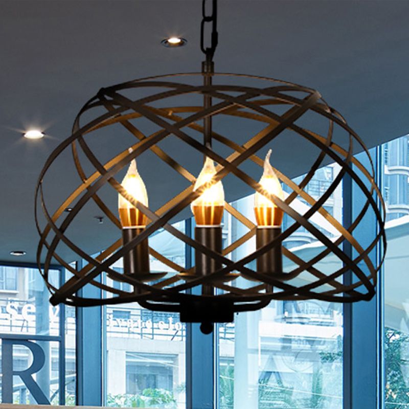 Alessio Vintage Retro Stylish Open Cage Candle Chandelier