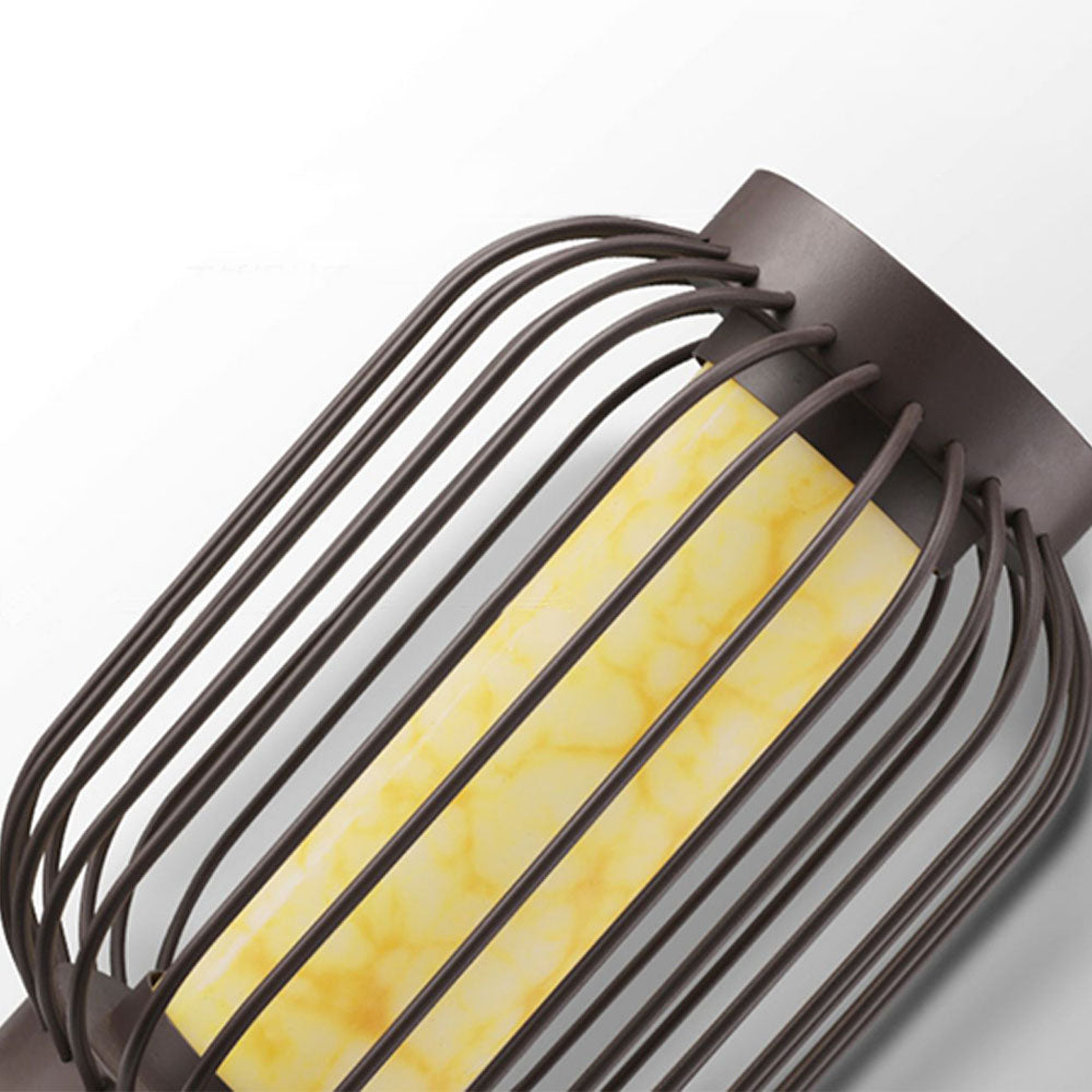 Orr Lantern Solar/Rechargeable Outdoor Floor Lamp, Brown