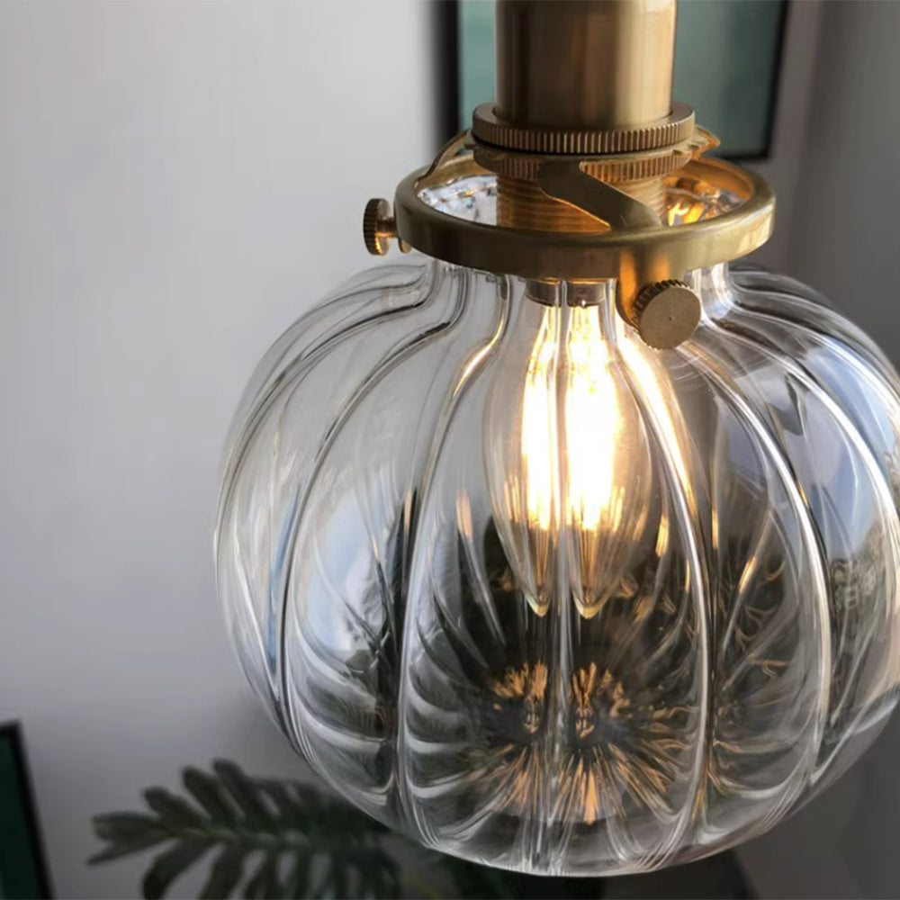 Hailie Retro Oval Glass Metal Pendant Light