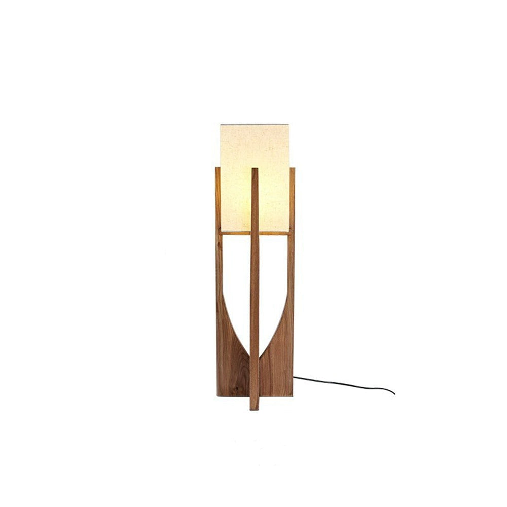 Ozawa Natural Rectangular Wood/Fabric Floor Lamp