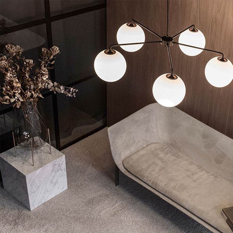 Valentina Minimalist LED Bubble Glass Metal Chandelier Bedroom