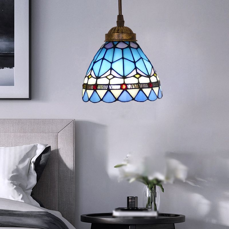 Alessio Tiffany Multicolor Bell Pendant Light