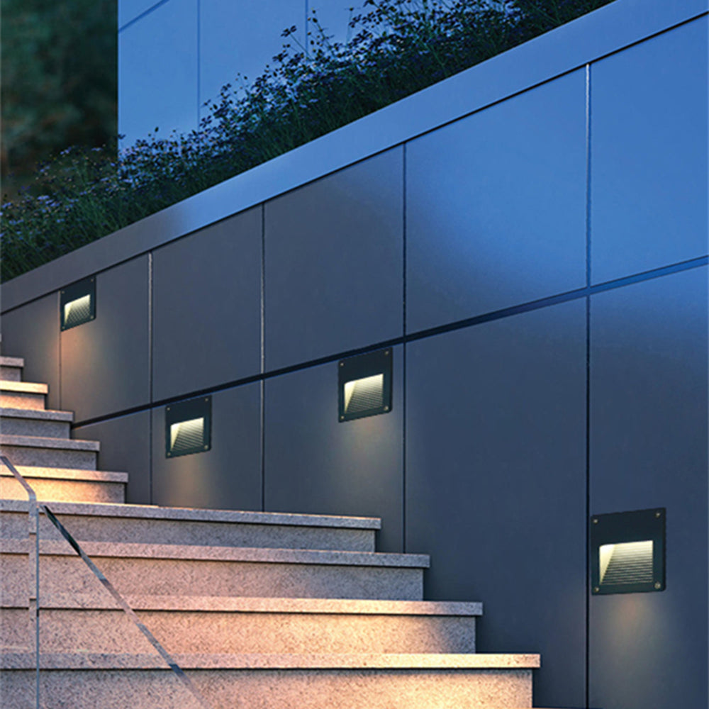 Orr Modern Metal Rectangular Outdoor Deck/Step Light, Gray/Black