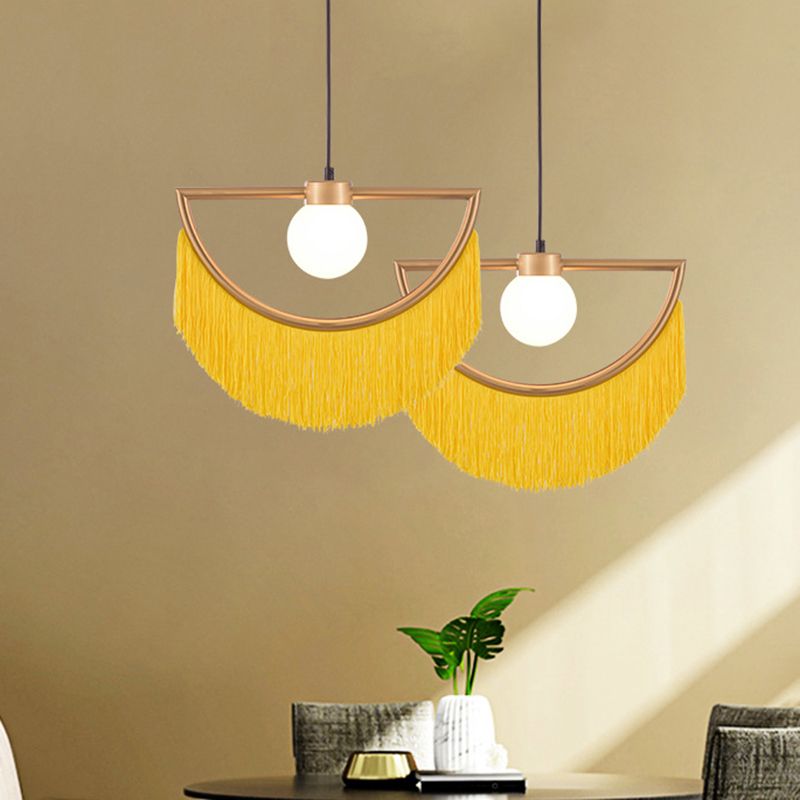 Minori Retro Fringe Fabric Pendant Light