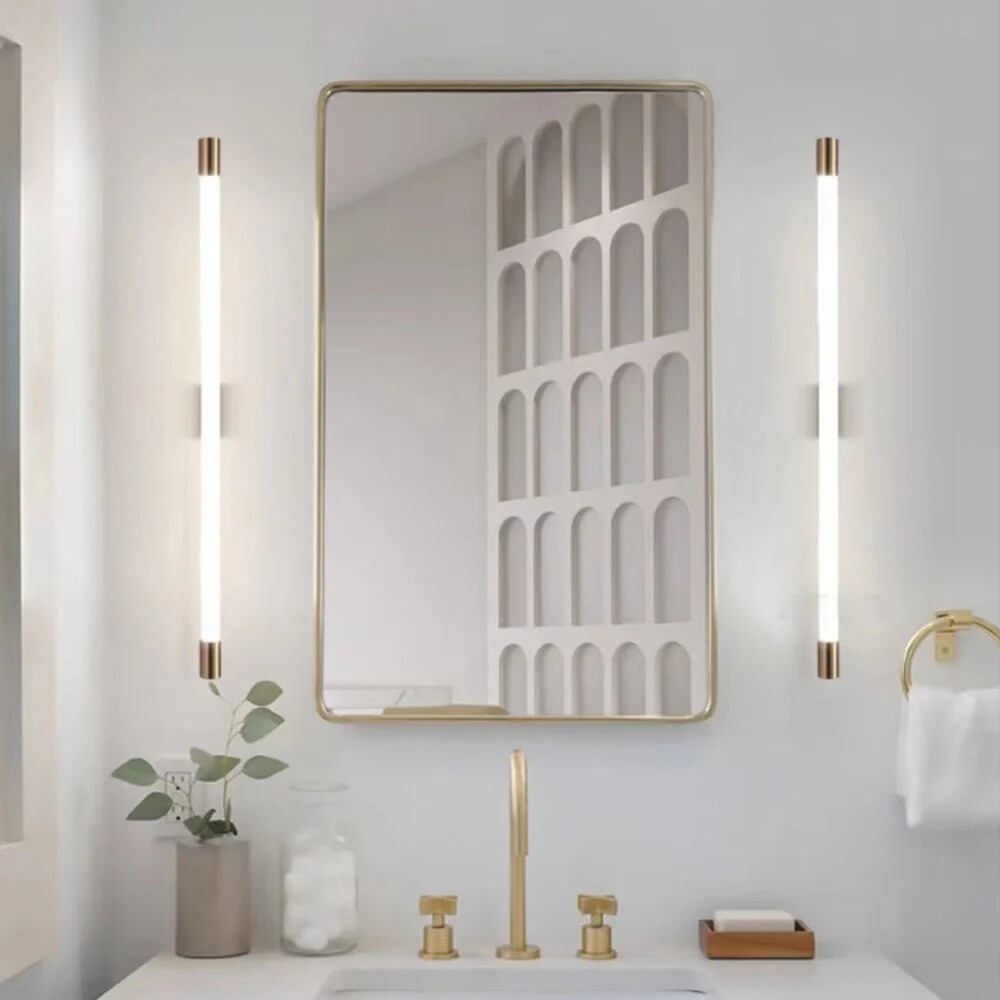 Edge Modern Mirror Front Vanity Wall Lamp Metal Acrylic