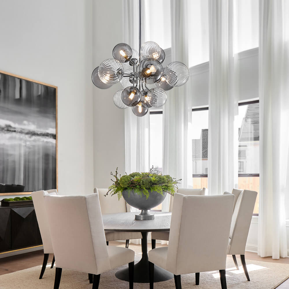 Valentina Modern Cluster Bubble Chandelier Glass Metal Living Room