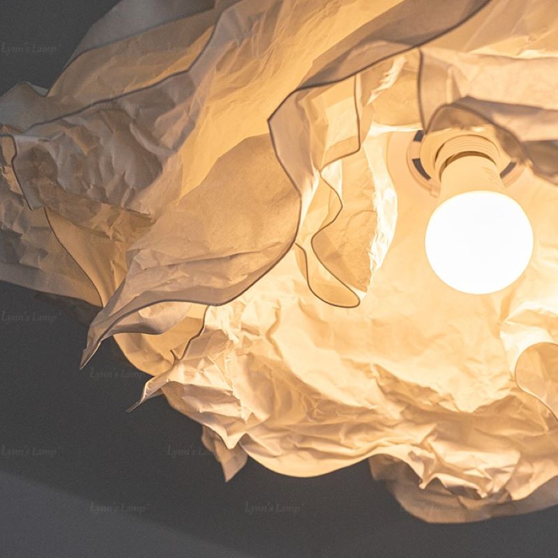 Ritta Wabi-Sabi Cloud Metal Paper LED Pendant Light Study Bedroom