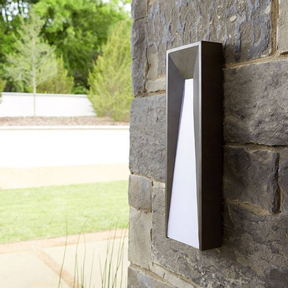 Orr Modern Rectangular Metal Outdoor Wall Lamp, Black/White