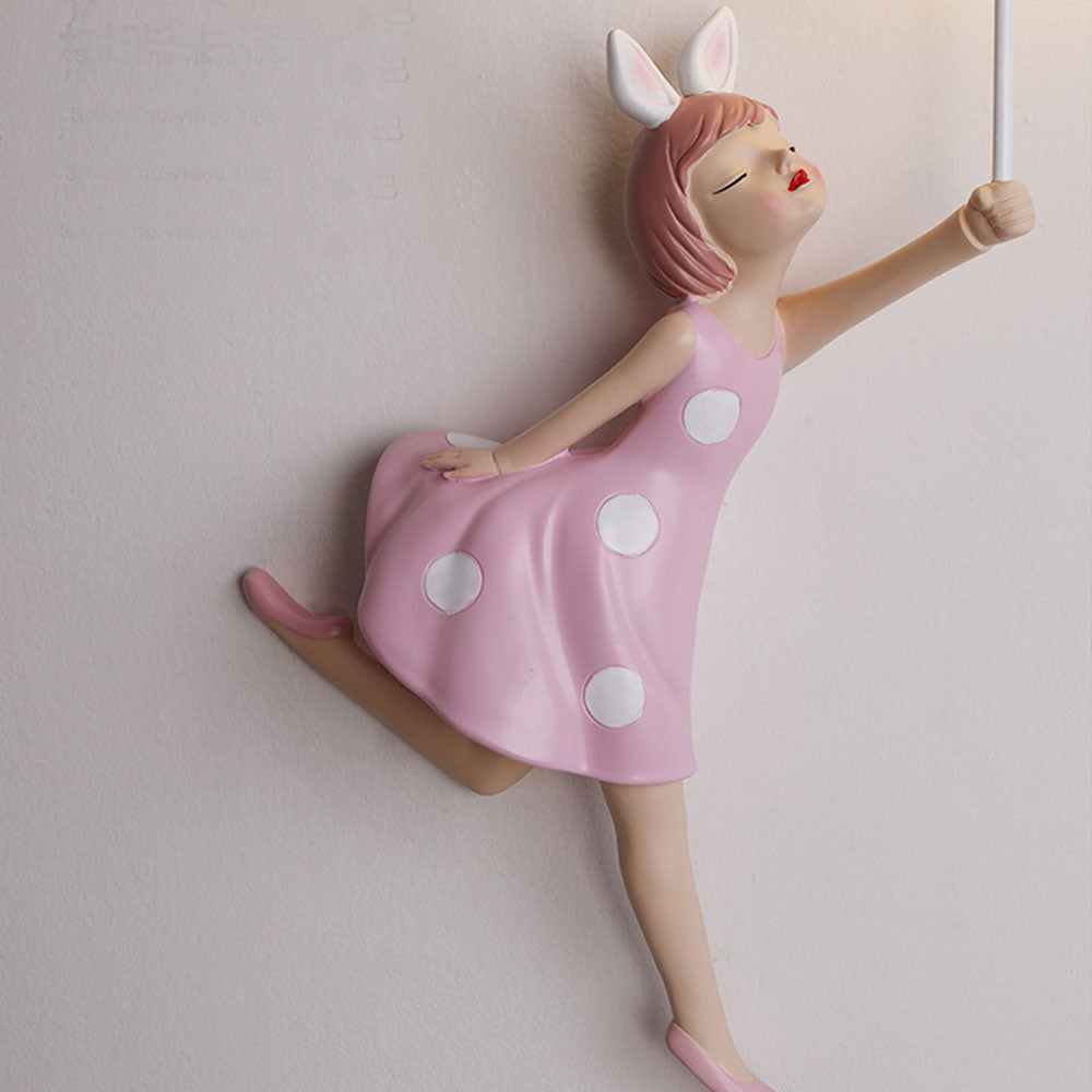 Minori Modern Balloon Girl Shape Acrylic Children Wall Lamp