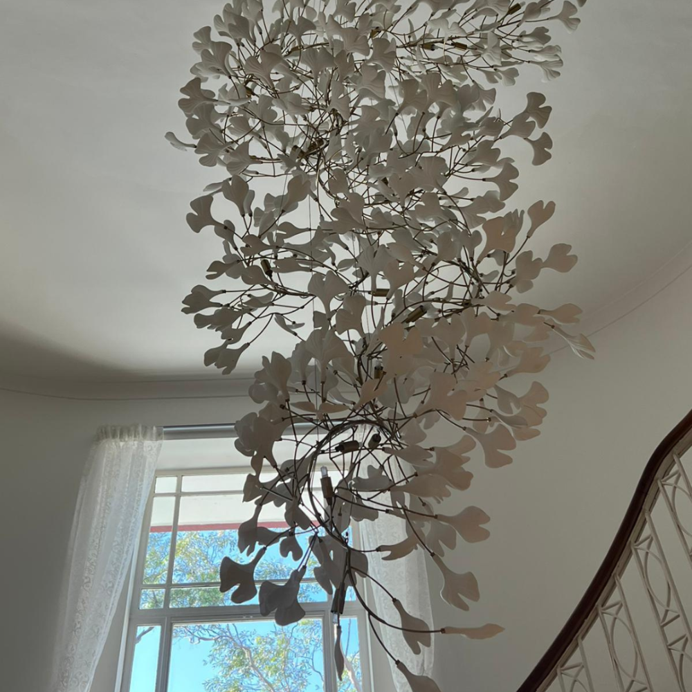 Olivia Modern Leaf Chandelier Metal/Ceramic Bedroom/Living Room