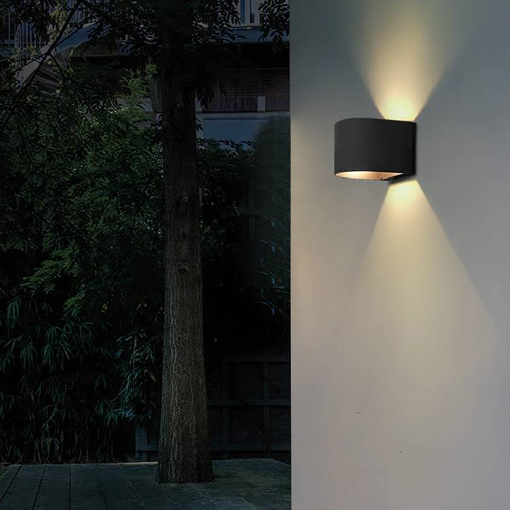 Orr Modern Cylinder Metal Outdoor Wall Lamp, Balck