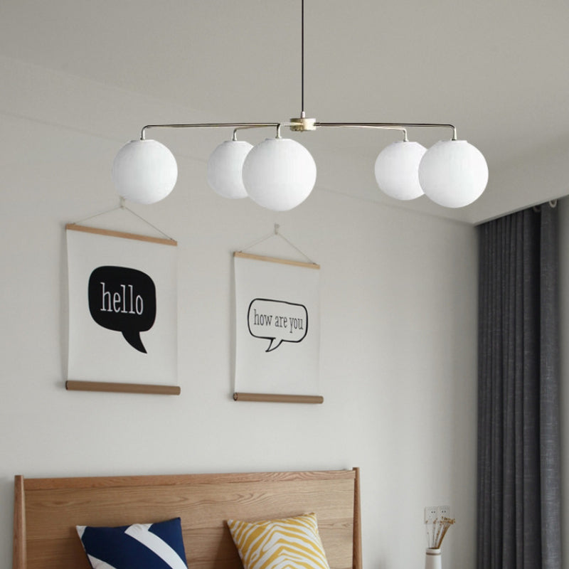 Valentina Minimalist LED Bubble Glass Metal Chandelier Bedroom